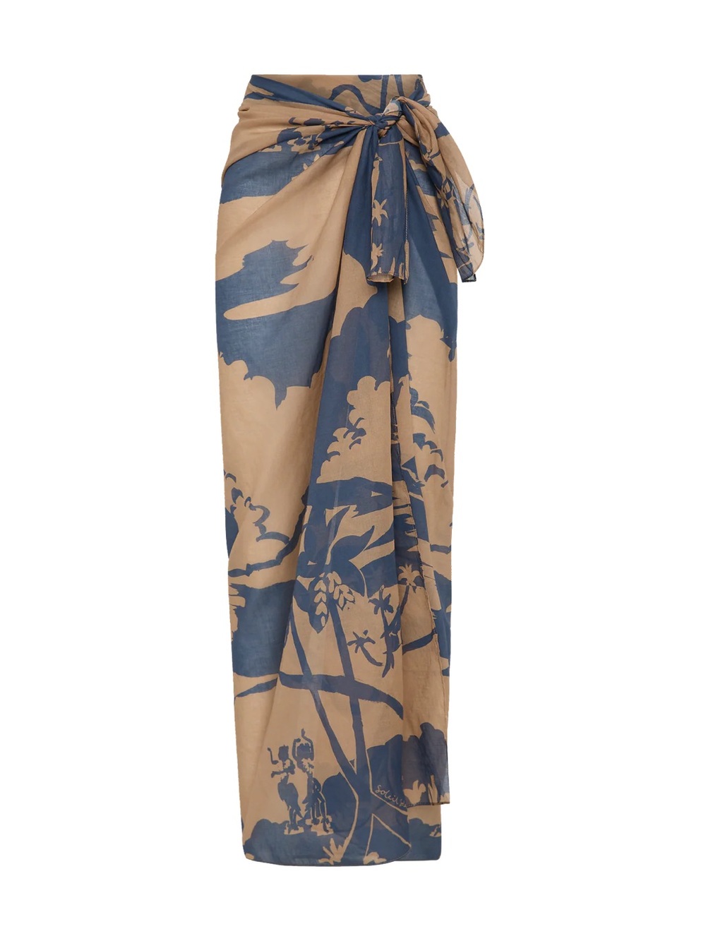 SOLEIL SOLEIL Koa Sarong Wrap - Tan & Blue
